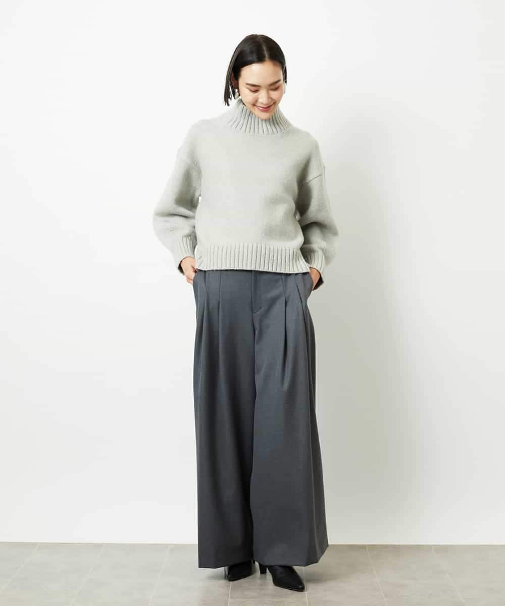 FMLBE28220 MICHEL KLEIN(ミッシェルクラン) 2タックワイドパンツ オフホワイト