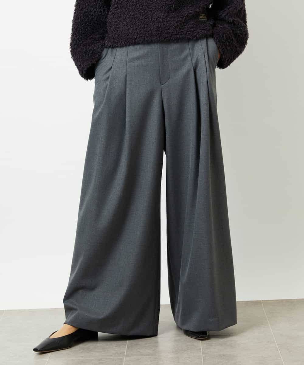 FMLBE28220 MICHEL KLEIN(ミッシェルクラン) 2タックワイドパンツ オフホワイト