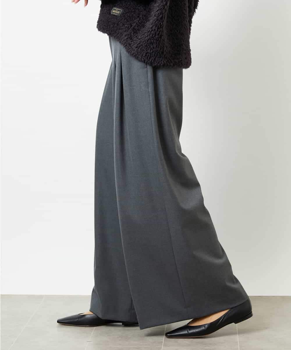 FMLBE28220 MICHEL KLEIN(ミッシェルクラン) 2タックワイドパンツ オフホワイト