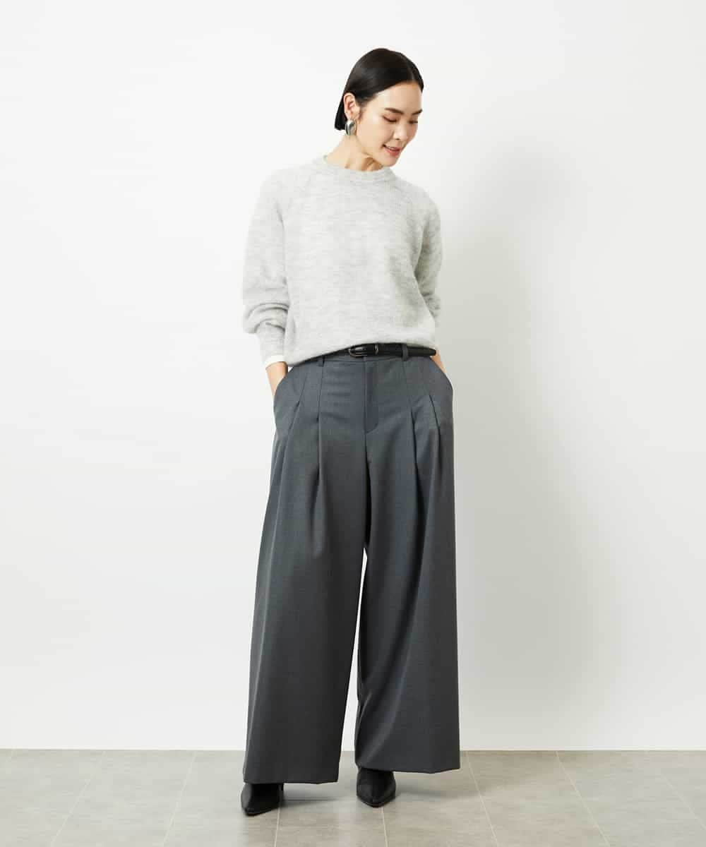 FMLBE28220 MICHEL KLEIN(ミッシェルクラン) 2タックワイドパンツ オフホワイト