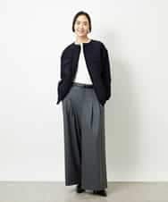 FMLBE28220 MICHEL KLEIN(ミッシェルクラン) 2タックワイドパンツ オフホワイト