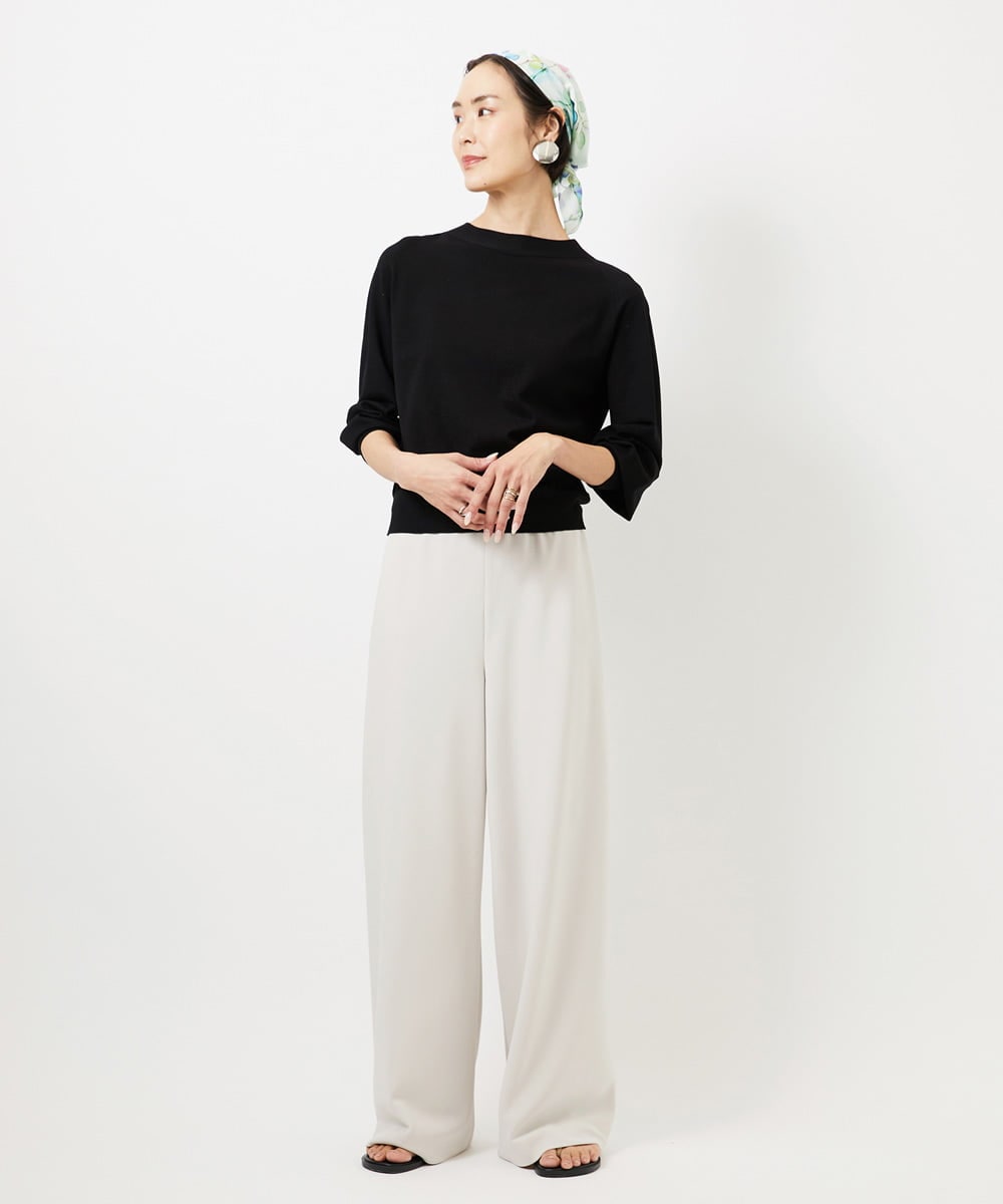 FMLDD02220 MICHEL KLEIN(ミッシェルクラン) [コージーボトム]シームレスワイドパンツ ベージュ