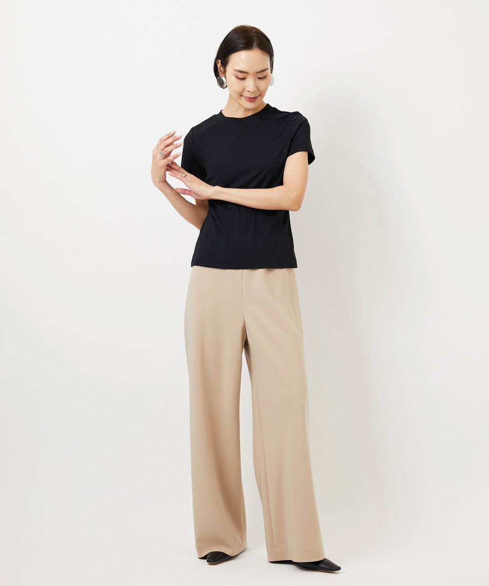 FMLDD02220 MICHEL KLEIN(ミッシェルクラン) [コージーボトム]シームレスワイドパンツ ベージュ