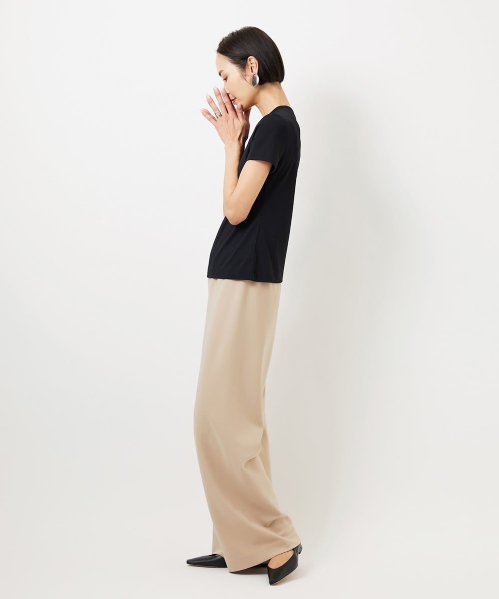 FMLDD02220 MICHEL KLEIN(ミッシェルクラン) [コージーボトム]シームレスワイドパンツ ベージュ