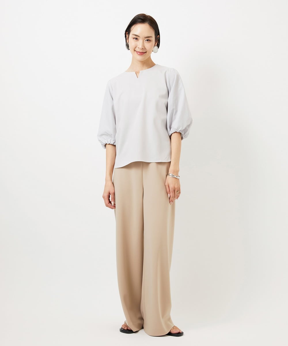 FMLDD02220 MICHEL KLEIN(ミッシェルクラン) [コージーボトム]シームレスワイドパンツ ベージュ