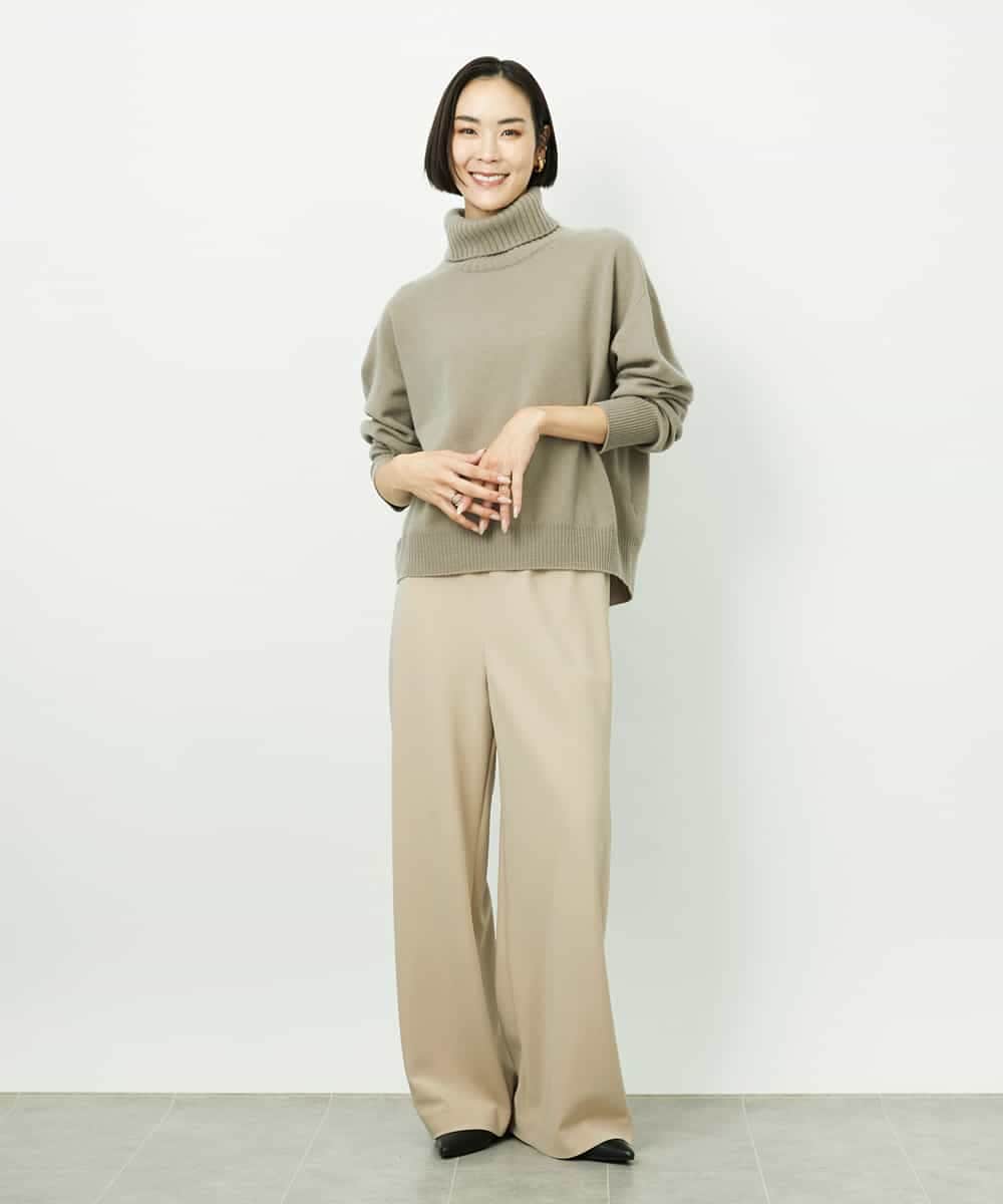 FMLDD02220 MICHEL KLEIN(ミッシェルクラン) [コージーボトム]シームレスワイドパンツ ベージュ