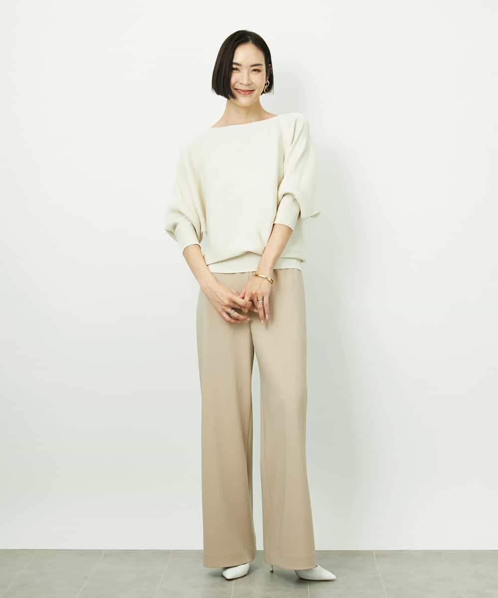 FMLDD02220 MICHEL KLEIN(ミッシェルクラン) [コージーボトム]シームレスワイドパンツ ベージュ