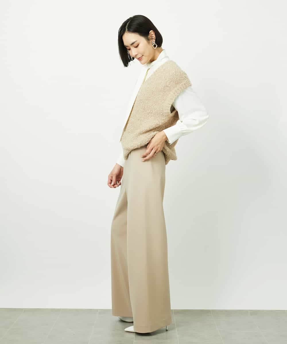 FMLDD02220 MICHEL KLEIN(ミッシェルクラン) [コージーボトム]シームレスワイドパンツ ベージュ