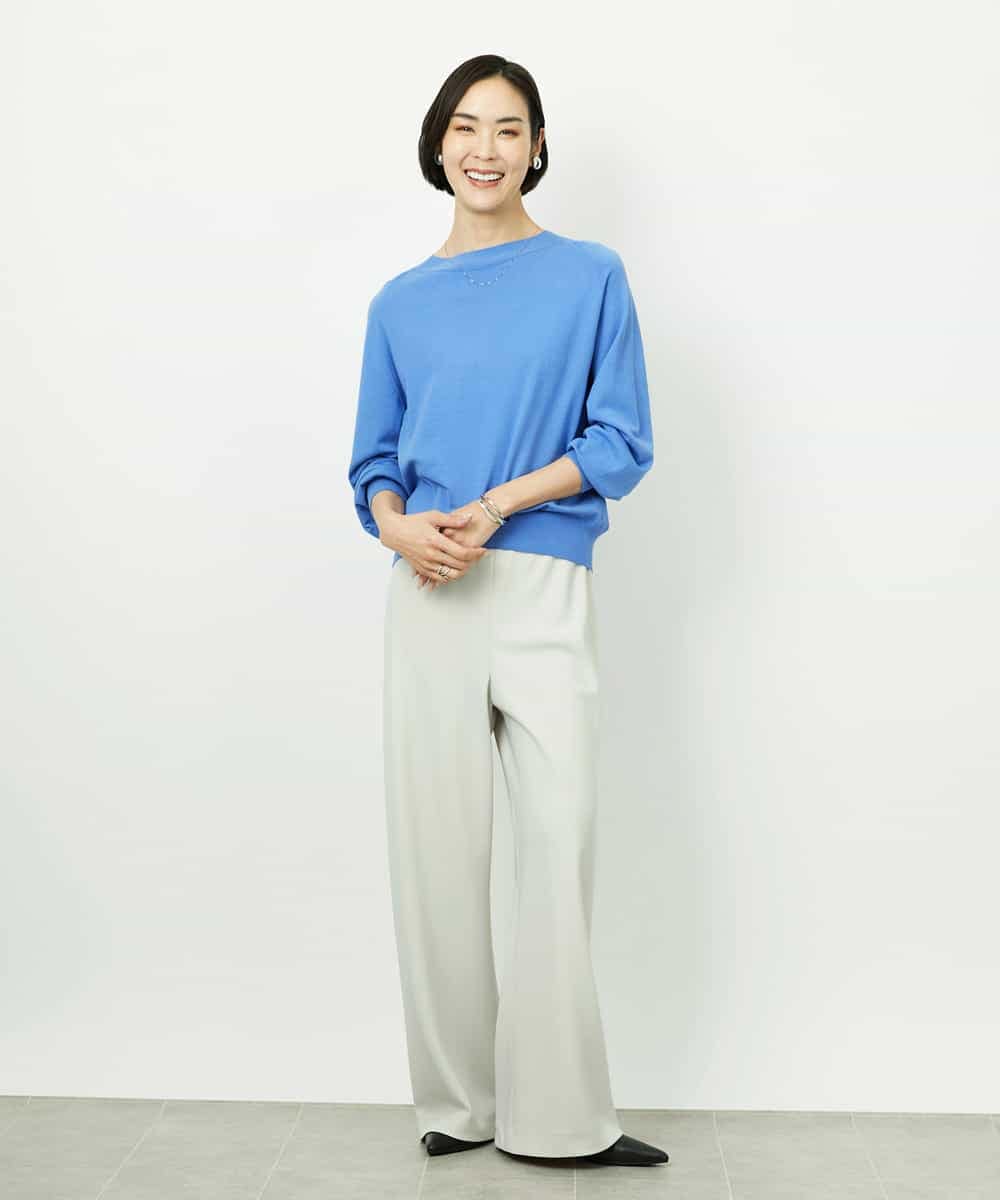 FMLDD02220 MICHEL KLEIN(ミッシェルクラン) [コージーボトム]シームレスワイドパンツ ベージュ