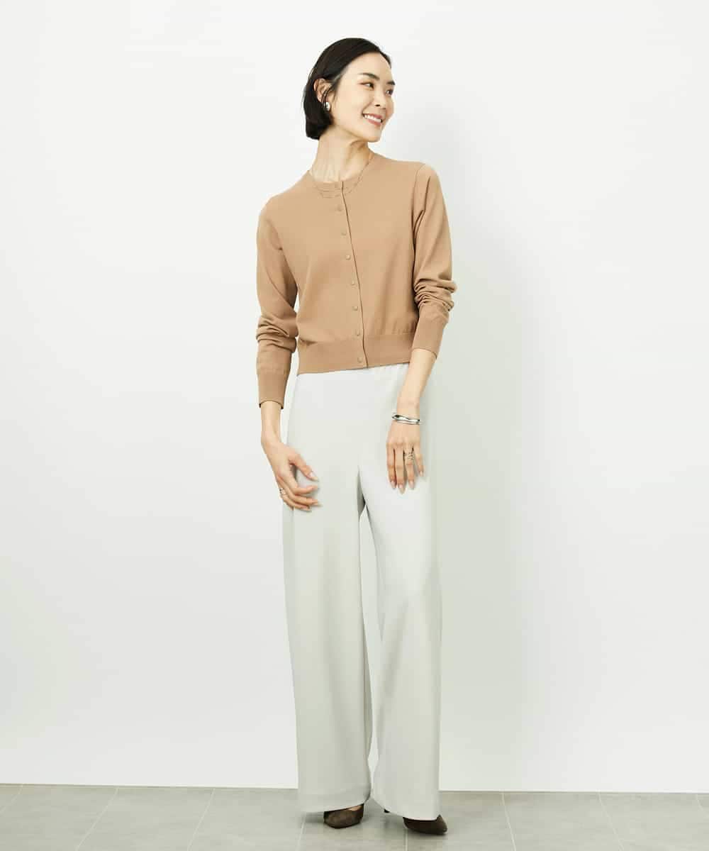 FMLDD02220 MICHEL KLEIN(ミッシェルクラン) [コージーボトム]シームレスワイドパンツ ベージュ