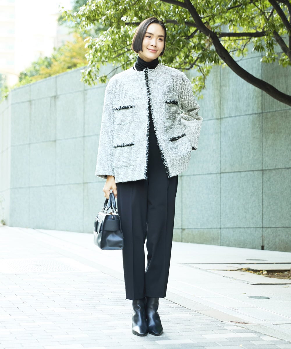 FMLDD05200 MICHEL KLEIN(ミッシェルクラン) テーパードパンツ ライトグレー