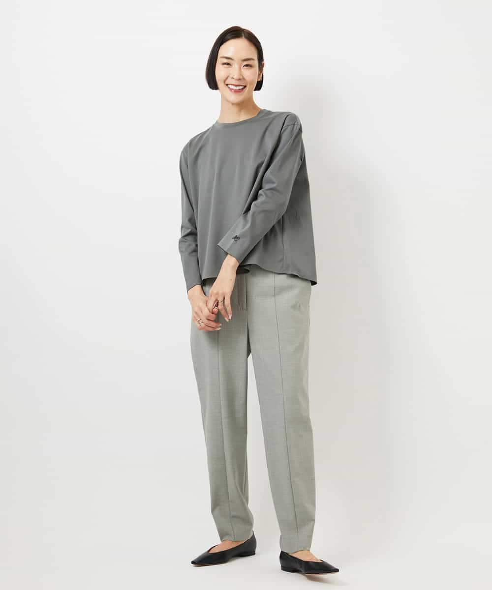 FMLDD10270 MICHEL KLEIN(ミッシェルクラン) [2WAYストレッチ]テーパードパンツ ライトグレー