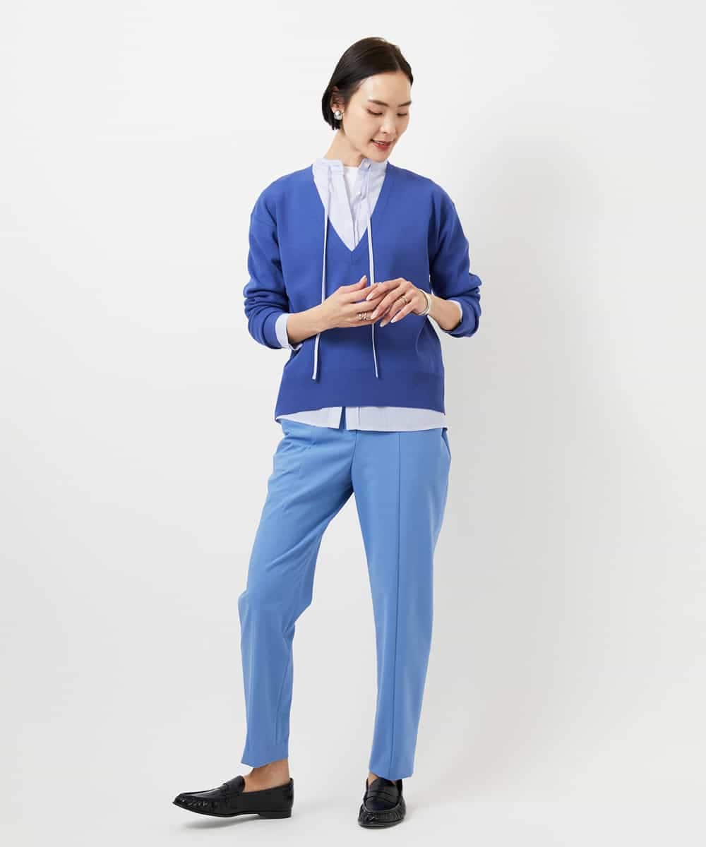 FMLDD10270 MICHEL KLEIN(ミッシェルクラン) [2WAYストレッチ]テーパードパンツ ライトグレー