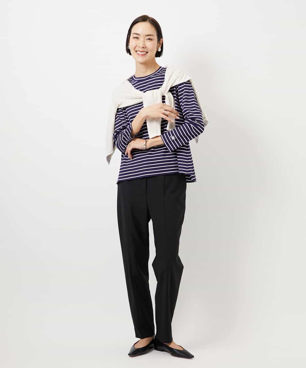 FMLDD10270 MICHEL KLEIN(ミッシェルクラン) [2WAYストレッチ]テーパードパンツ ライトグレー