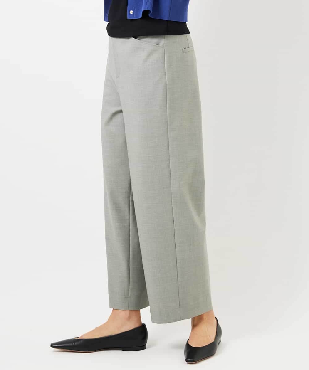 FMLDD11230 MICHEL KLEIN(ミッシェルクラン) [2WAYストレッチ]定番ワイドパンツ ライトグレー