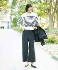 FMLDD11230 MICHEL KLEIN(ミッシェルクラン) [2WAYストレッチ]定番ワイドパンツ ブラック