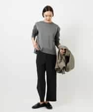 FMLDD11230 MICHEL KLEIN(ミッシェルクラン) [2WAYストレッチ]定番ワイドパンツ ブラック