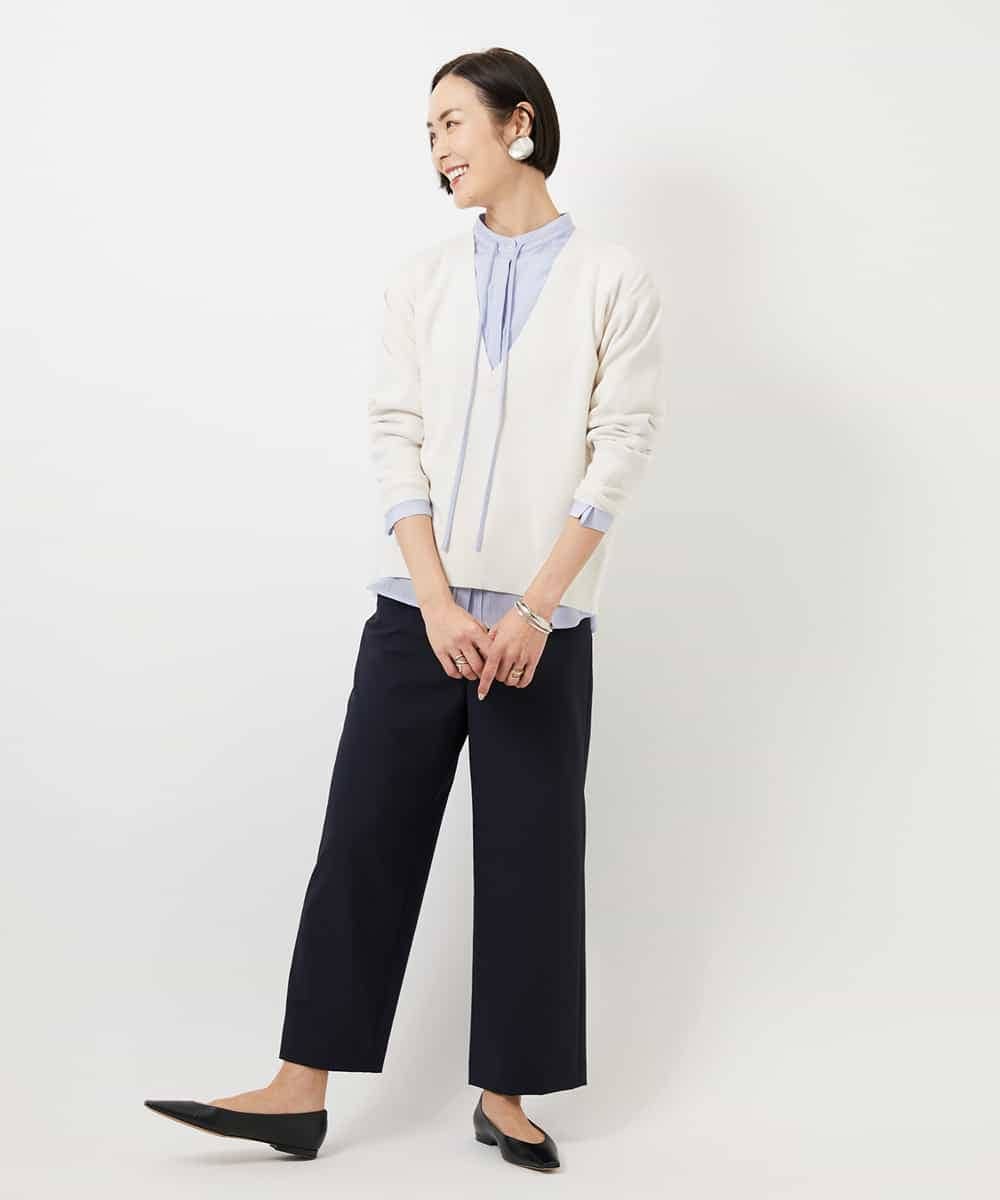 FMLDD11230 MICHEL KLEIN(ミッシェルクラン) [2WAYストレッチ]定番ワイドパンツ ブラック