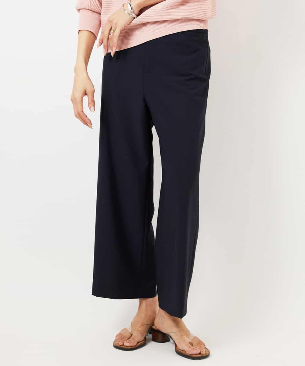 FMLDD11230 MICHEL KLEIN(ミッシェルクラン) [2WAYストレッチ]定番ワイドパンツ ブラック