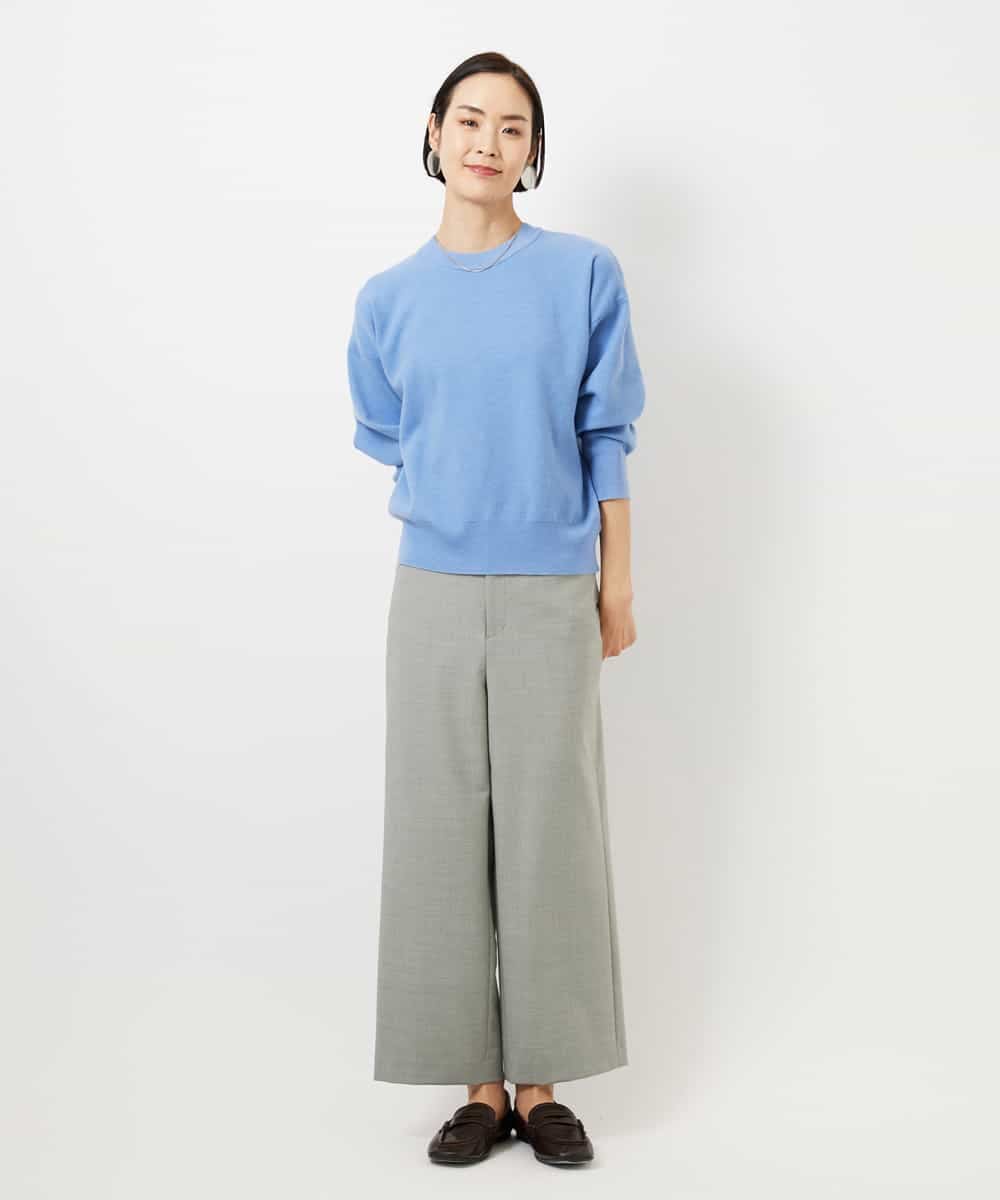 FMLDD11230 MICHEL KLEIN(ミッシェルクラン) [2WAYストレッチ]定番ワイドパンツ ブラック