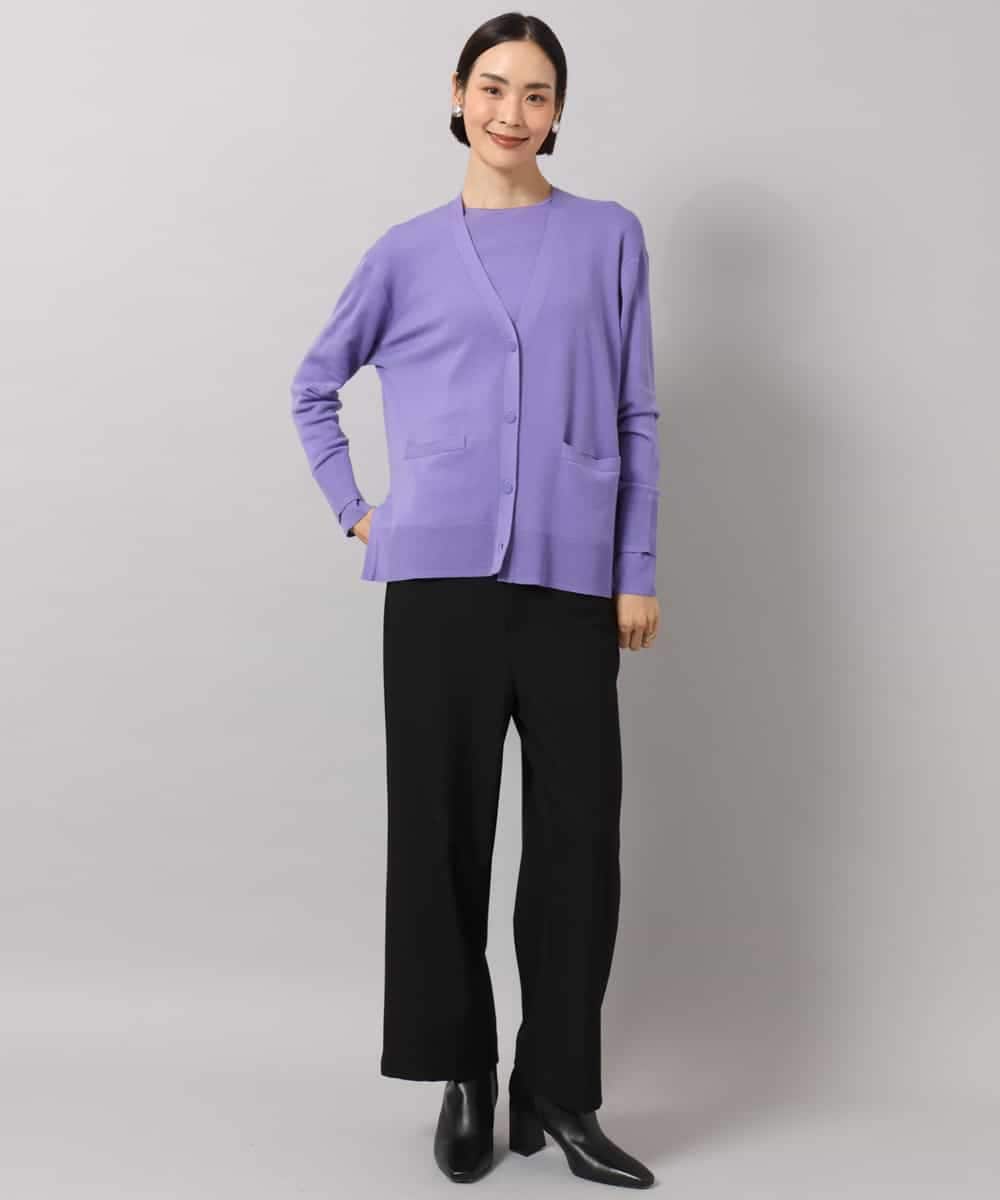 FMLDG53180 MICHEL KLEIN(ミッシェルクラン) [定番人気]裏起毛ワイドパンツ ブラック