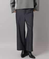 FMLDH53180 MICHEL KLEIN(ミッシェルクラン) [定番人気/新色追加]デニムライク裏起毛ワイドパンツ ネイビー