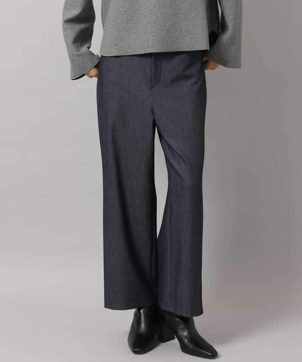 FMLDH53180 MICHEL KLEIN(ミッシェルクラン) [定番人気/新色追加]デニムライク裏起毛ワイドパンツ ネイビー