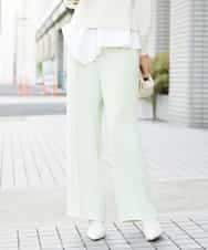 FMLDS03230 MICHEL KLEIN(ミッシェルクラン) ダブルクロスセミフレアパンツ グリーン(30)