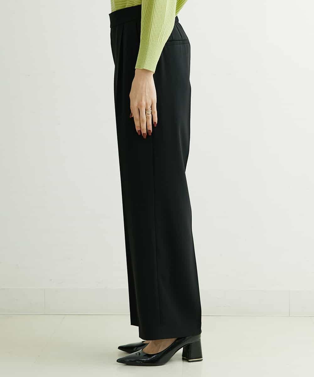 FMLDS03230 MICHEL KLEIN(ミッシェルクラン) ダブルクロスセミフレアパンツ ブラック(94)