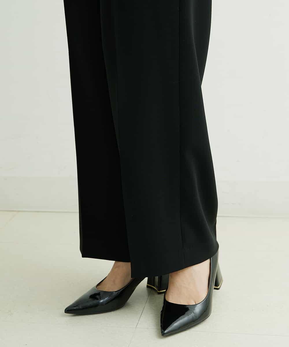 FMLDS03230 MICHEL KLEIN(ミッシェルクラン) ダブルクロスセミフレアパンツ ブラック(94)