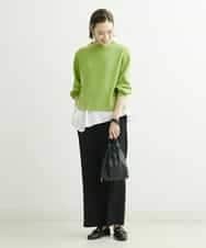 FMLDS03230 MICHEL KLEIN(ミッシェルクラン) ダブルクロスセミフレアパンツ ブラック(94)