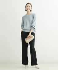 FMLDS03230 MICHEL KLEIN(ミッシェルクラン) ダブルクロスセミフレアパンツ ブラック(94)