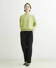FMLDS03230 MICHEL KLEIN(ミッシェルクラン) ダブルクロスセミフレアパンツ ブラック(94)