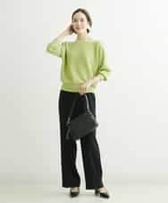 FMLDS03230 MICHEL KLEIN(ミッシェルクラン) ダブルクロスセミフレアパンツ ブラック(94)