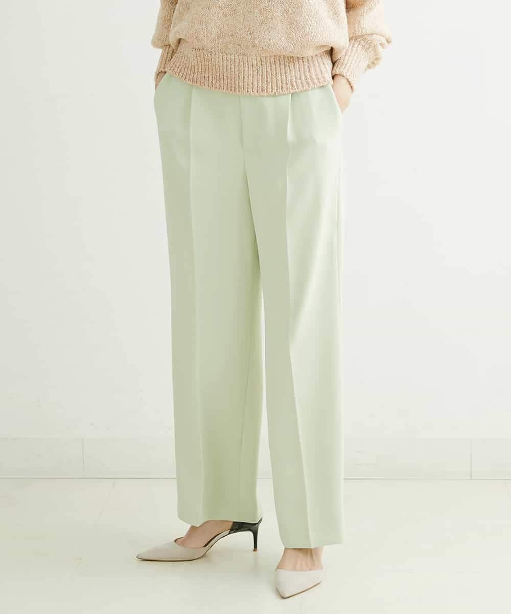 FMLDS03230 MICHEL KLEIN(ミッシェルクラン) ダブルクロスセミフレアパンツ ブラック(94)