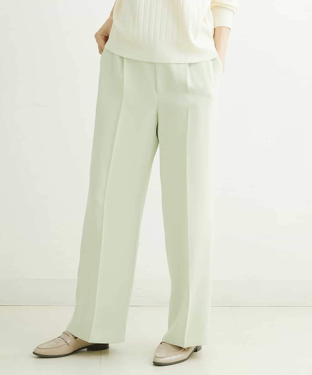 FMLDS03230 MICHEL KLEIN(ミッシェルクラン) ダブルクロスセミフレアパンツ ブラック(94)