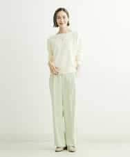 FMLDS03230 MICHEL KLEIN(ミッシェルクラン) ダブルクロスセミフレアパンツ ブラック(94)