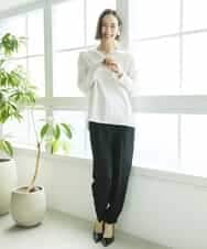 FMLDV15230 MICHEL KLEIN(ミッシェルクラン) [セットアップ対応]ジョーゼットタックパンツ ブラック(94)
