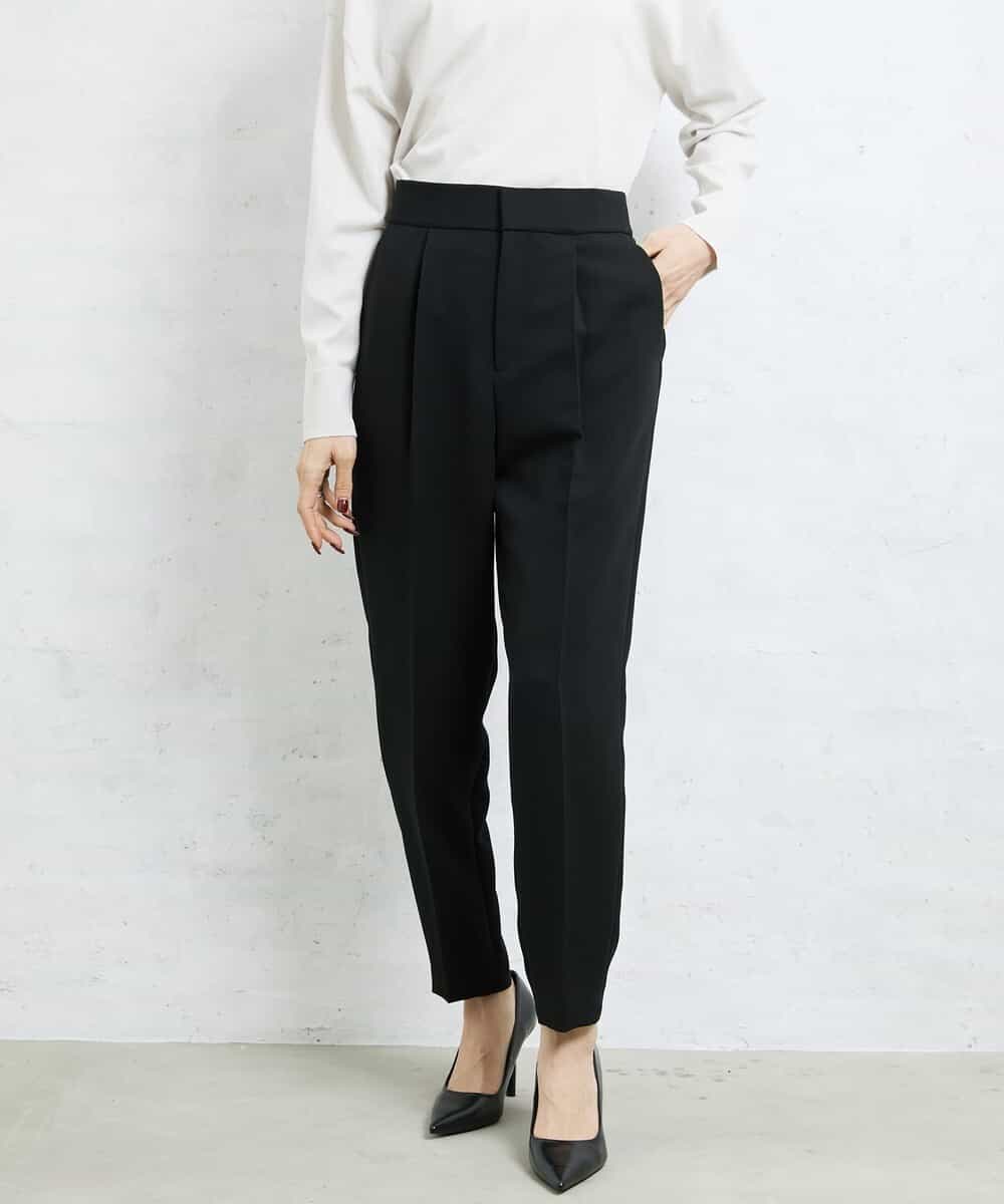 FMLDV15230 MICHEL KLEIN(ミッシェルクラン) [セットアップ対応]ジョーゼットタックパンツ ブラック(94)