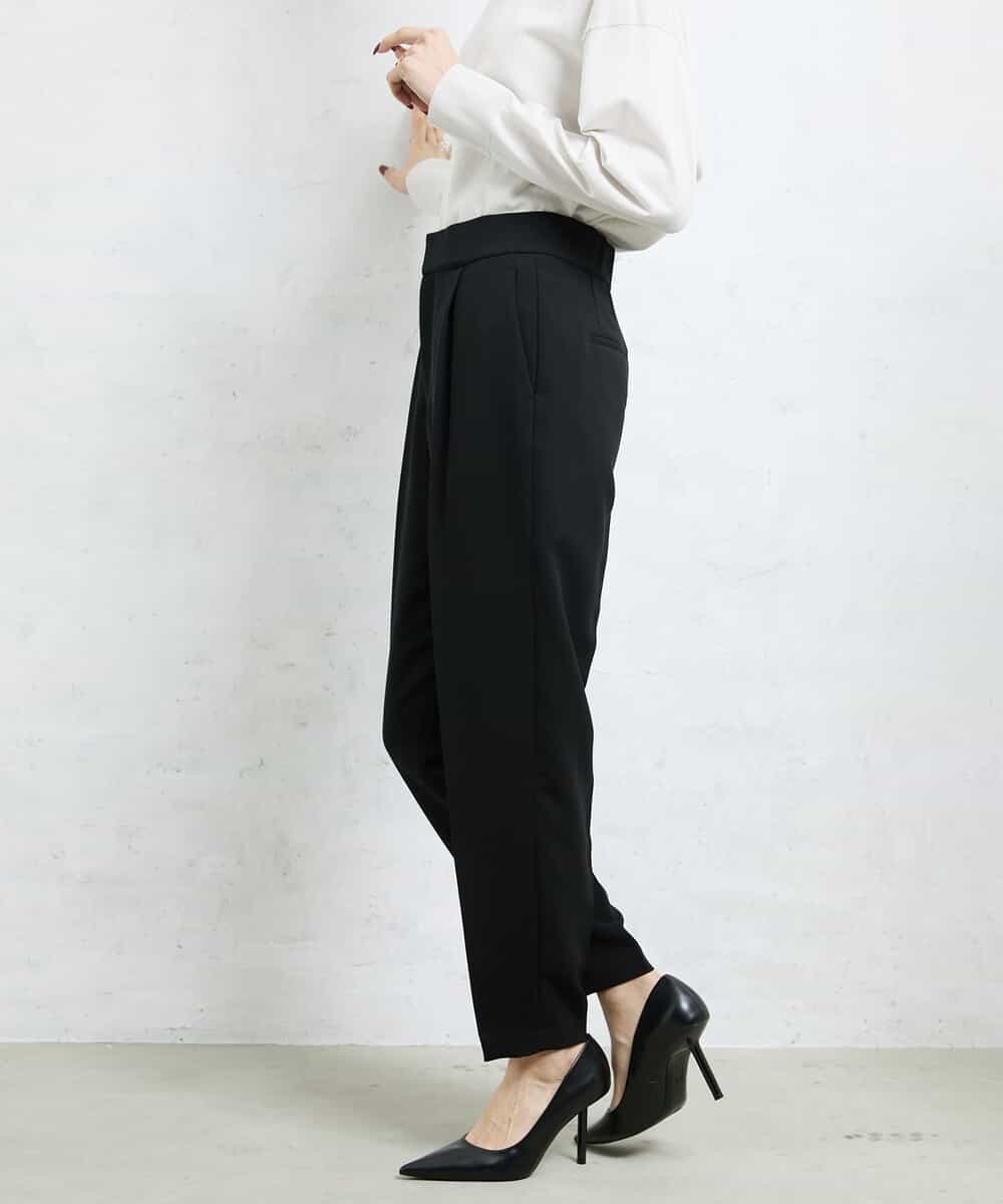 FMLDV15230 MICHEL KLEIN(ミッシェルクラン) [セットアップ対応]ジョーゼットタックパンツ ブラック(94)