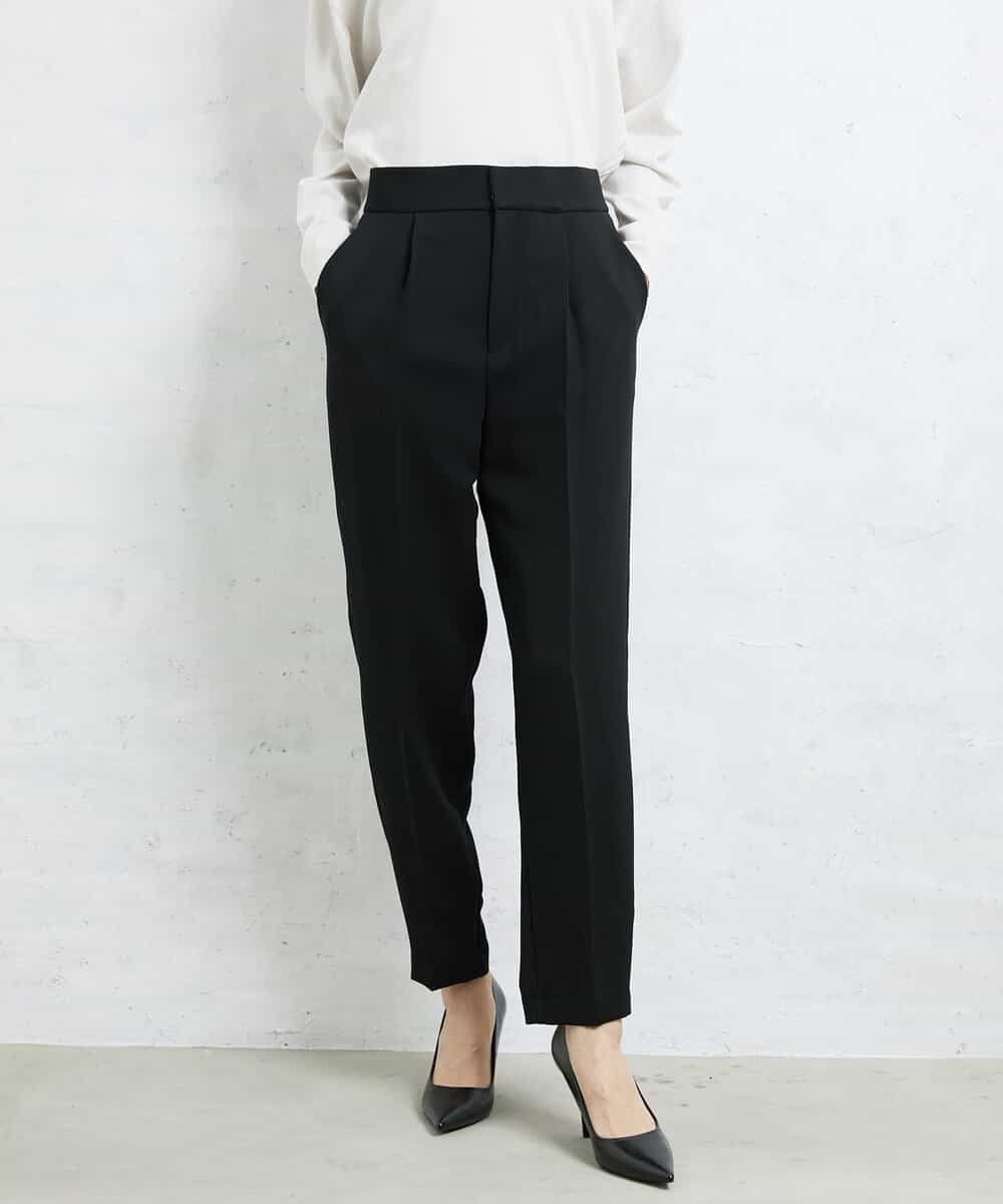 FMLDV15230 MICHEL KLEIN(ミッシェルクラン) [セットアップ対応]ジョーゼットタックパンツ ブラック(94)
