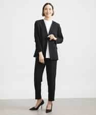 FMLDV15230 MICHEL KLEIN(ミッシェルクラン) [セットアップ対応]ジョーゼットタックパンツ ブラック(94)