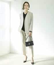FMLDV15230 MICHEL KLEIN(ミッシェルクラン) [セットアップ対応]ジョーゼットタックパンツ ブラック(94)