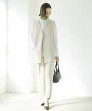FMLDV15230 MICHEL KLEIN(ミッシェルクラン) [セットアップ対応]ジョーゼットタックパンツ ブラック(94)
