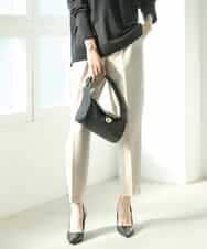 FMLDV15230 MICHEL KLEIN(ミッシェルクラン) [セットアップ対応]ジョーゼットタックパンツ ブラック(94)