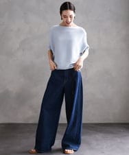 FMLFA05450 MICHEL KLEIN(ミッシェルクラン) [セットアップ対応]デニムワイドパンツ ネイビー