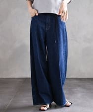 FMLFA05450 MICHEL KLEIN(ミッシェルクラン) [セットアップ対応]デニムワイドパンツ ネイビー