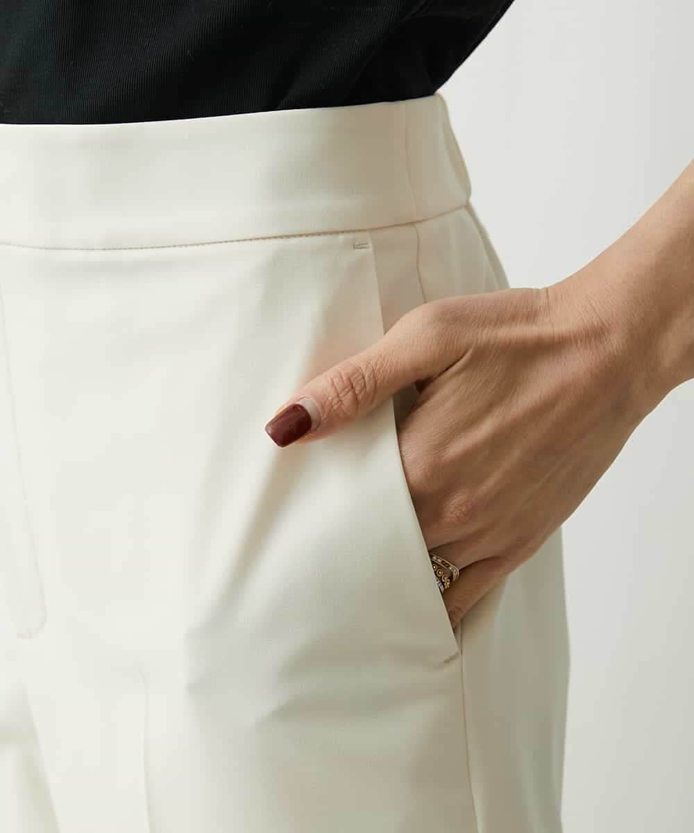 FMLFS19230 MICHEL KLEIN(ミッシェルクラン) [セットアップ対応]ストレッチテーパードパンツ ブラック(94)