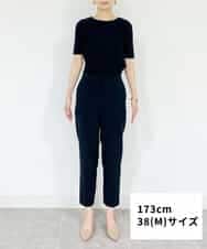 FMLFS19230 MICHEL KLEIN(ミッシェルクラン) [セットアップ対応]ストレッチテーパードパンツ ブラック(94)
