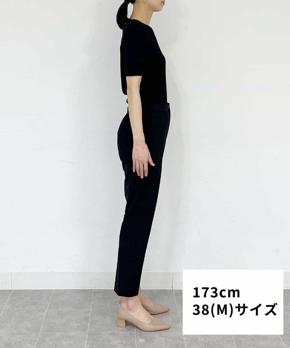 FMLFS19230 MICHEL KLEIN(ミッシェルクラン) [セットアップ対応]ストレッチテーパードパンツ ブラック(94)